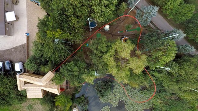 ZipZag Ride zipline coaster through the park ZipZag Ride zipline coaster